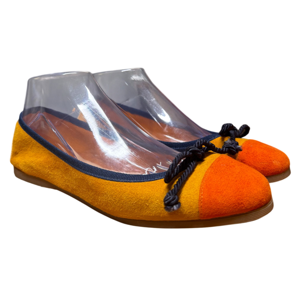 CAMPO de' FIORI Women 38/US 7 Suede Ballet Flats Orange Melon Slip On Shoe Italy - Picture 3 of 12
